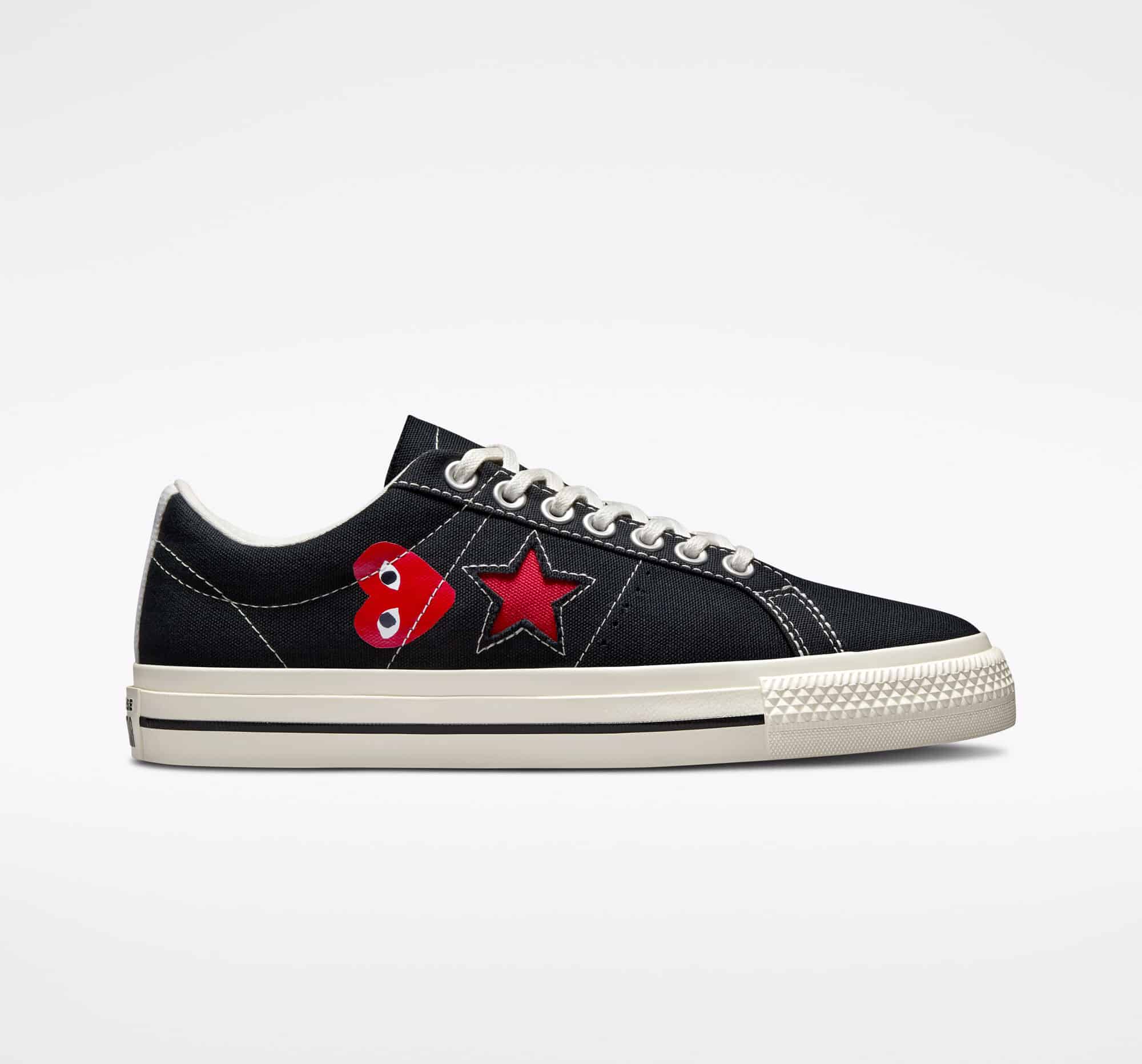 Comme Des Garcons PLAY x Converse One Star Black A01791C Grailify